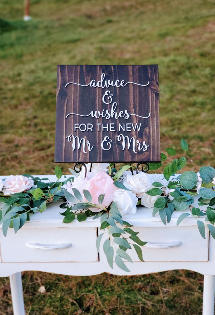 3D Wood Wedding Table Top Sign 