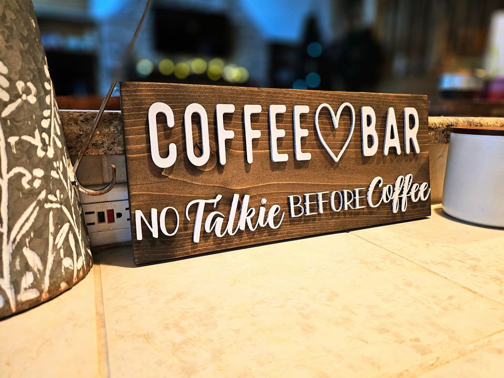 Rustic Coffee Lovers 3D Wood Sign