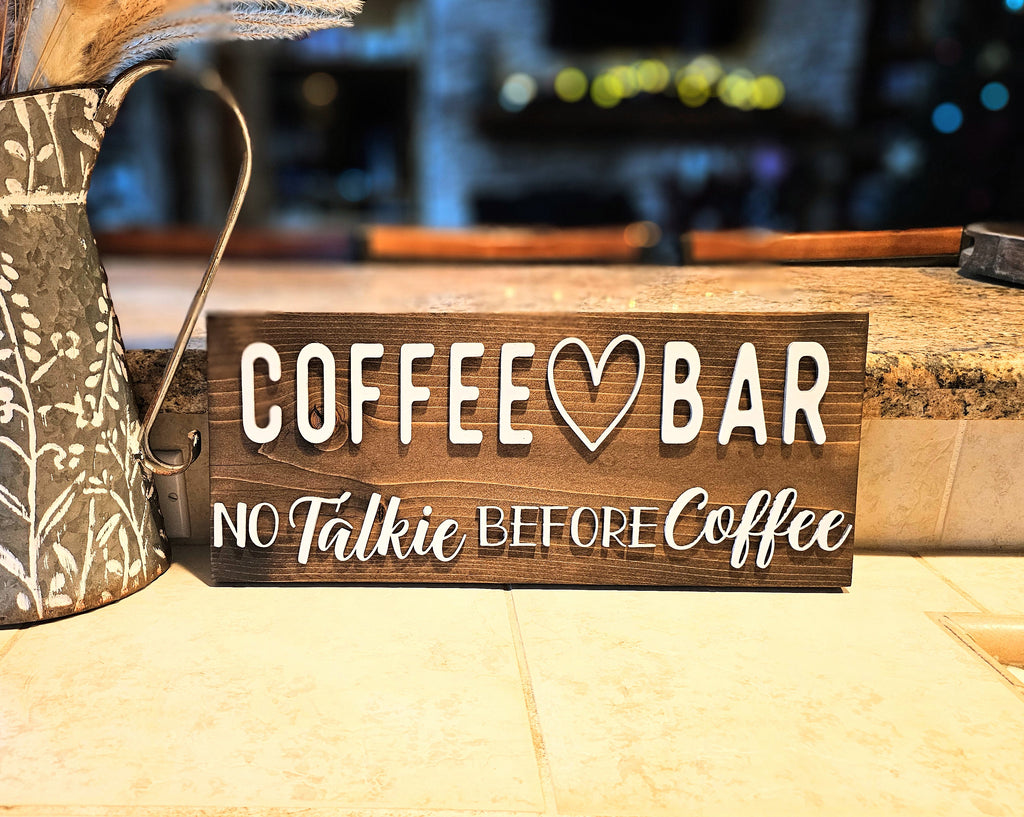 Funny Coffee Shop Sign- Rustic Funny Coffee Sign- Wood Kitchen Coffee Sign- Coffee Table Sign 