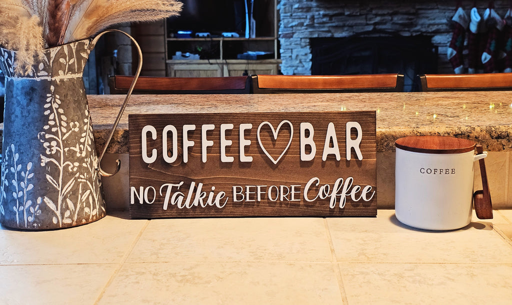 3D Wood Layered Mini Coffee House & Kitchen Sign 