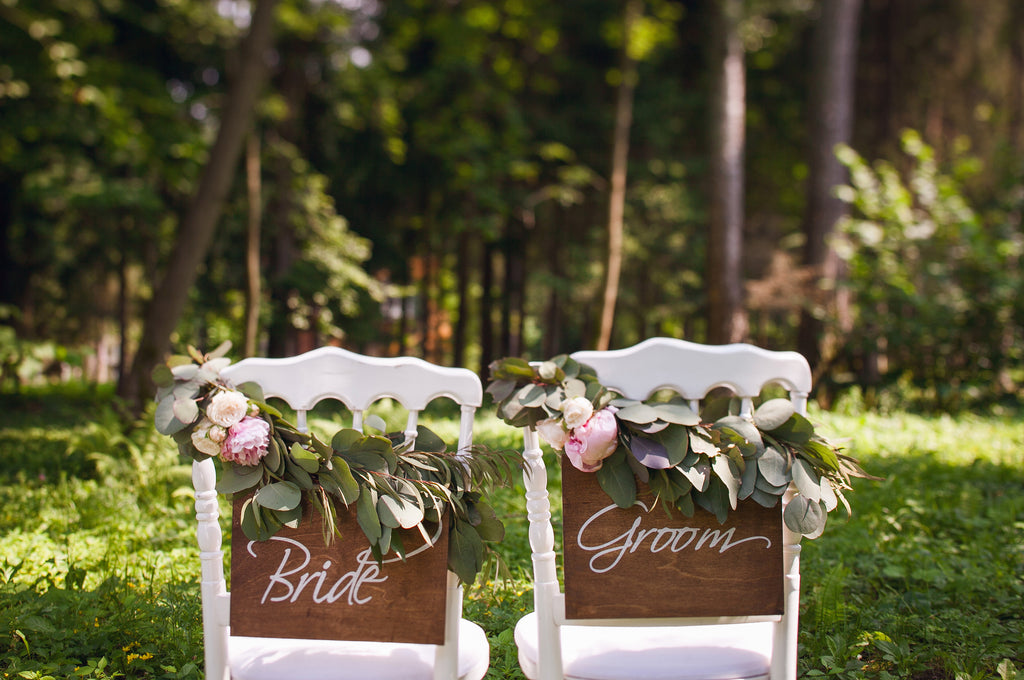 Bride and Groom Chair Signs