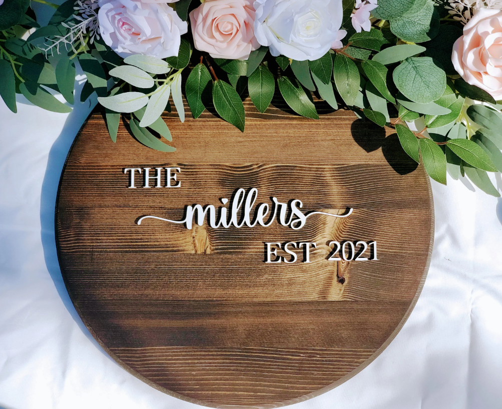 Alternative Wood Guest Book- Custom 3D Laser Cut Wood Sign- Wedding Guest Book Wood Round 