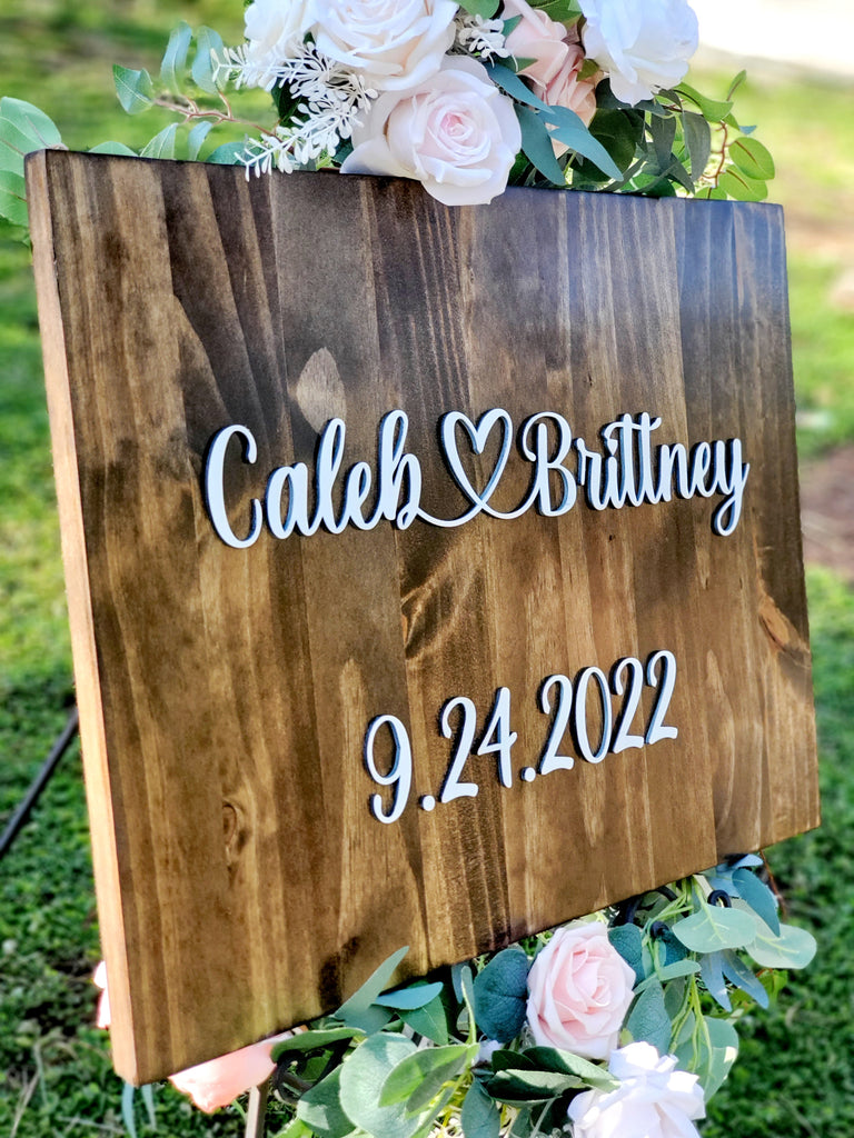 3D Wood Wedding Sign
