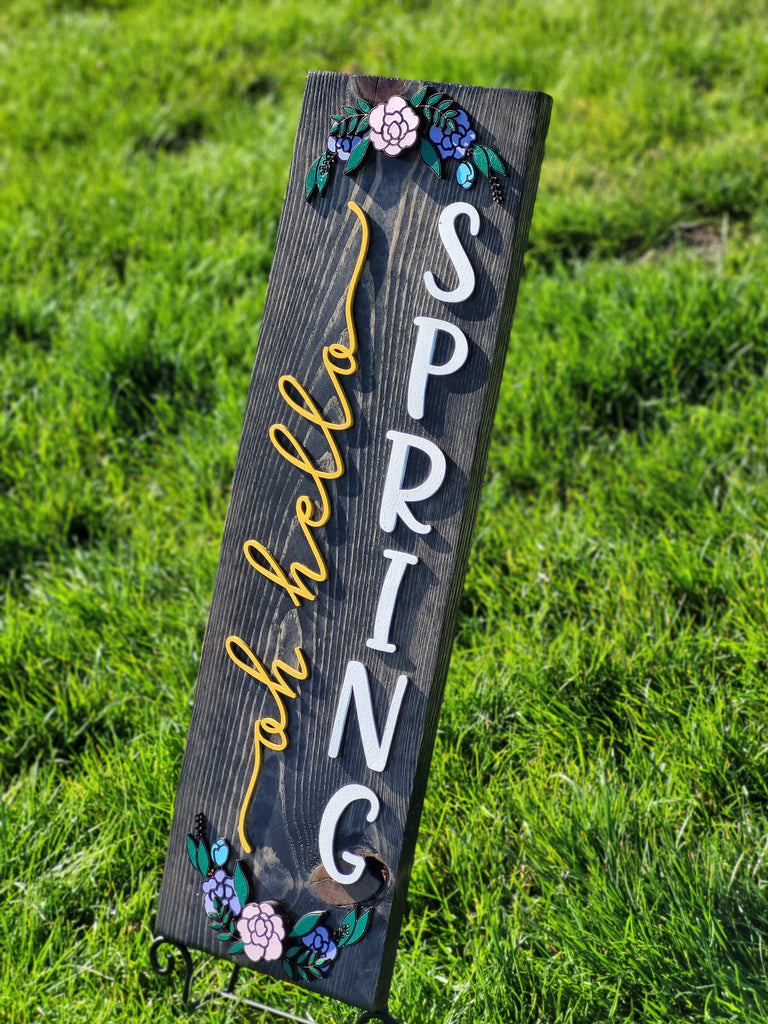 3D Wood Spring Sign
