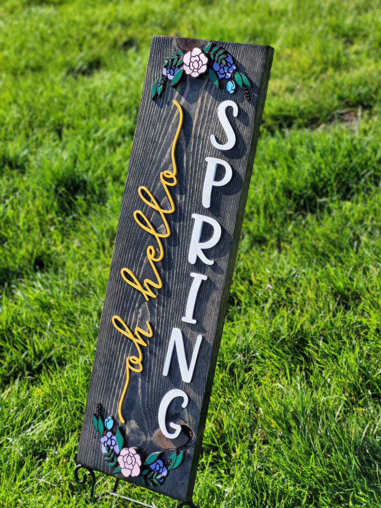 Oh hello, Spring Wood Sign | Betty's Beauties Shop