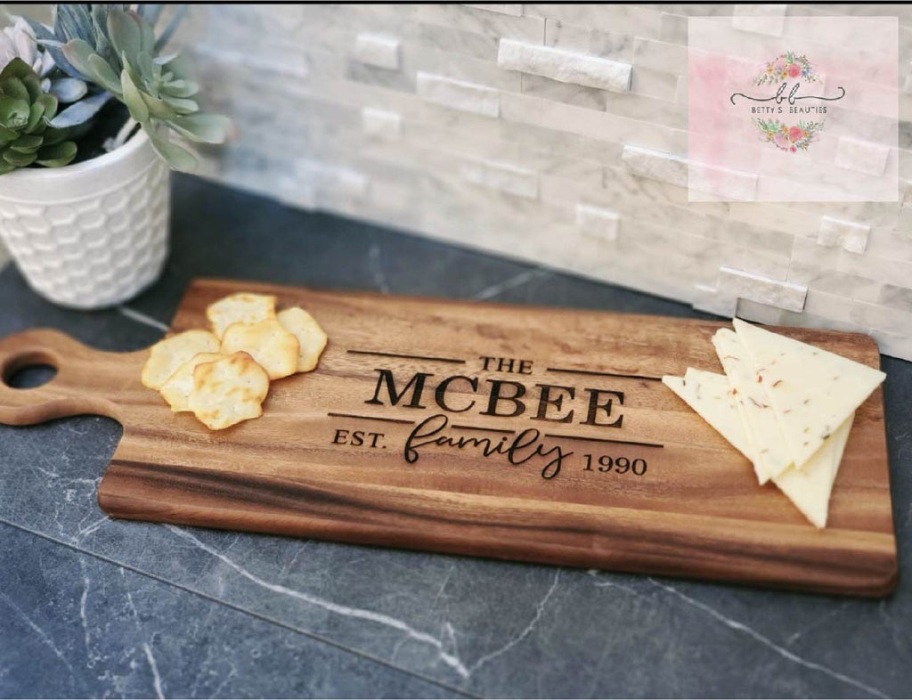 Personalized Wedding gift with engraved family name and established date