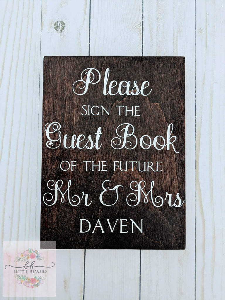 Personalized Wooden Guest Book Sign 