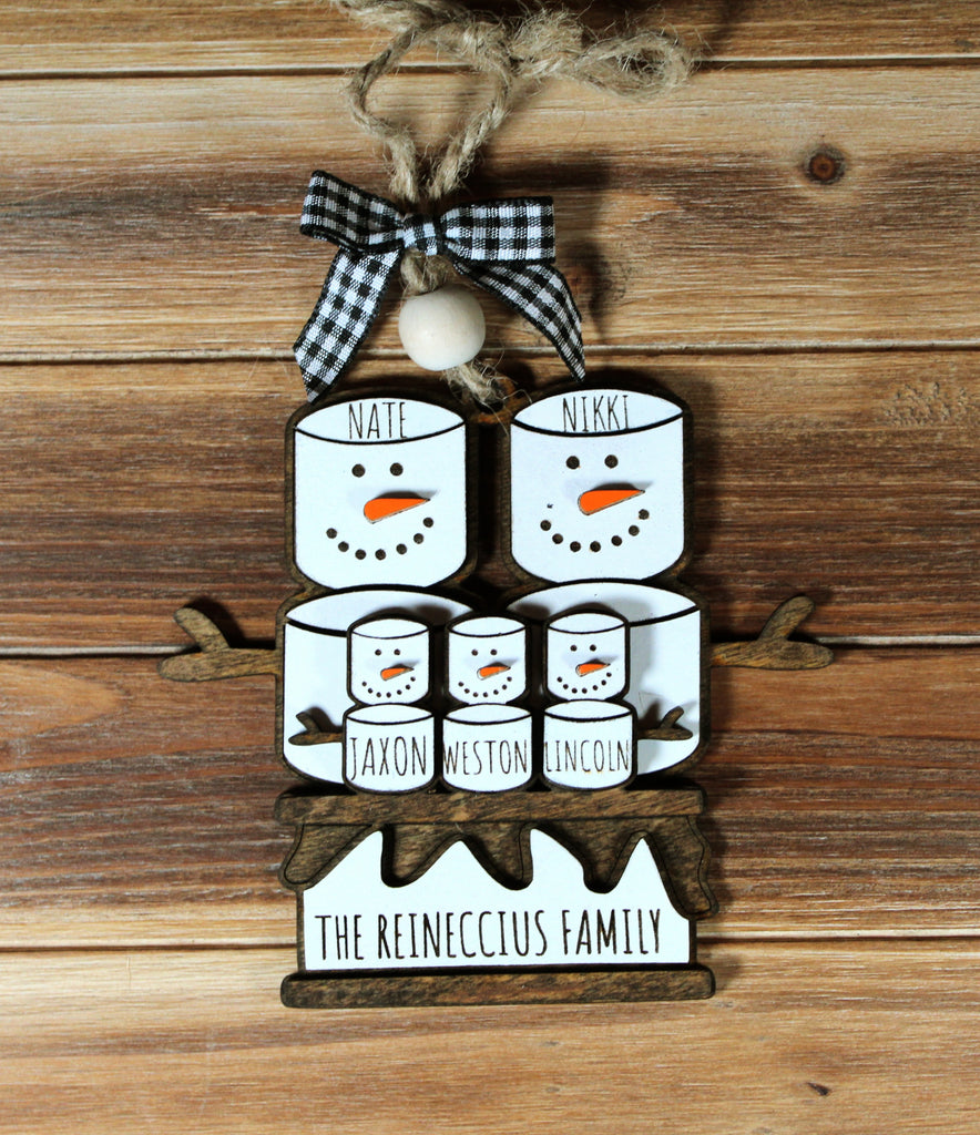 Snowman/ Marshmallow Family Ornament