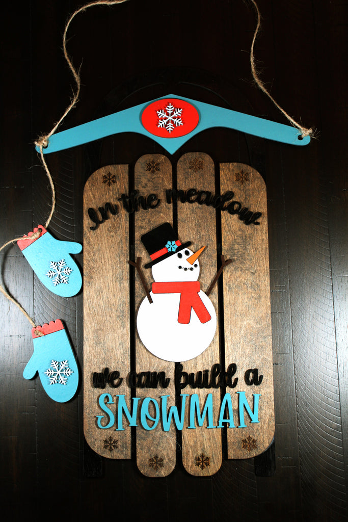 Snowman Sled Sign