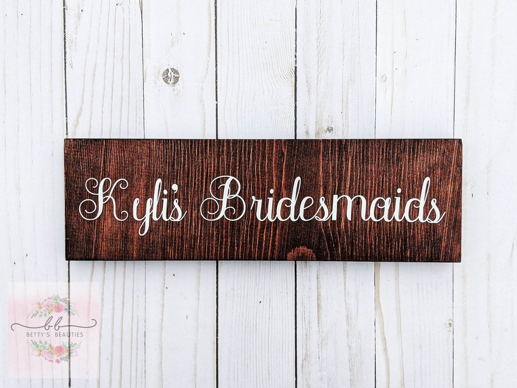 Handcrafted wood rustic wedding table top signs