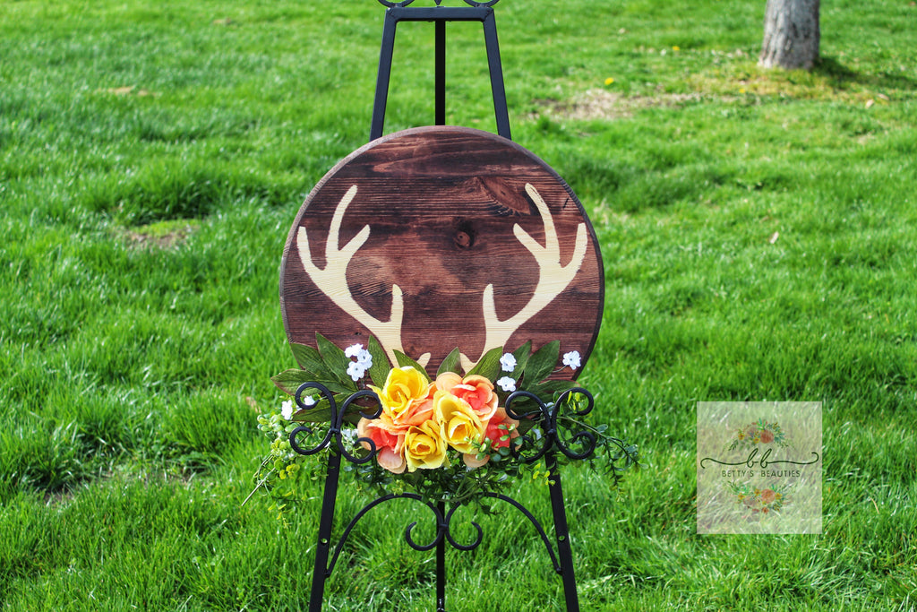 Floral and Antler Decor
